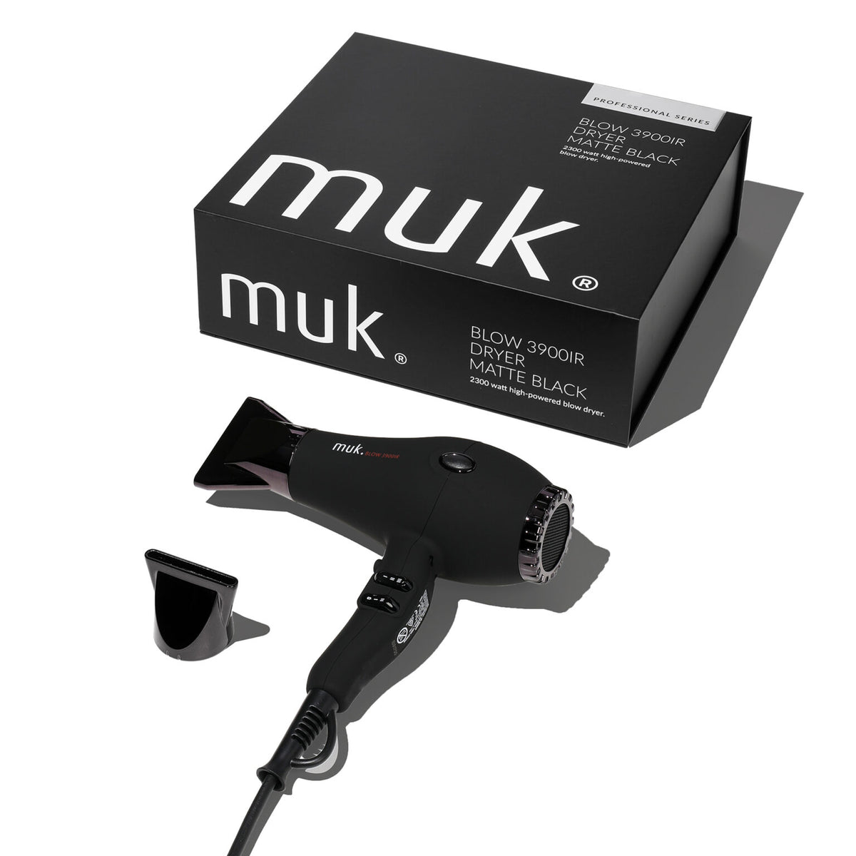 muk Blow 3900-IR Matte Black Hairdryer